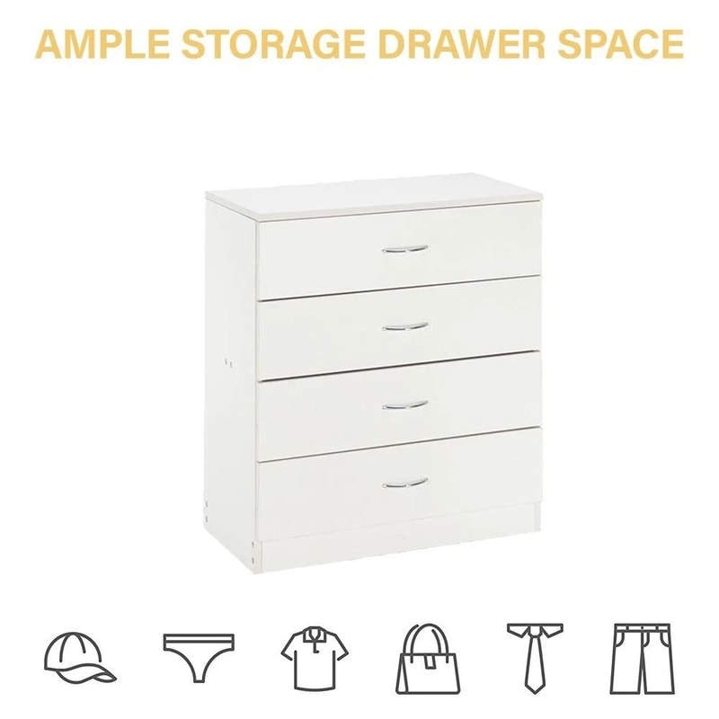 Modern Bedroom Storage Cabinet With 4 Drawers Stylish Nightstand Dresser For Organizing 1