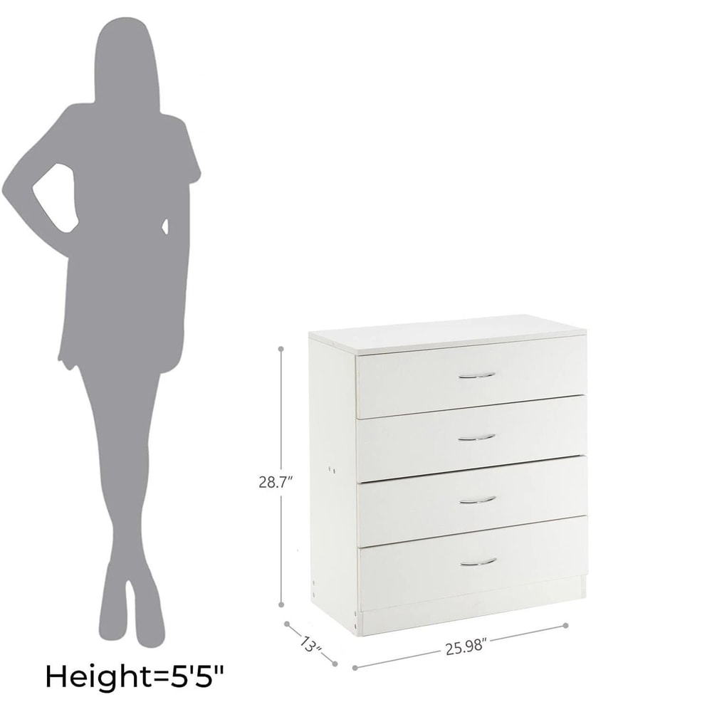 Modern Bedroom Storage Cabinet With 4 Drawers Stylish Nightstand Dresser For Organizing 7