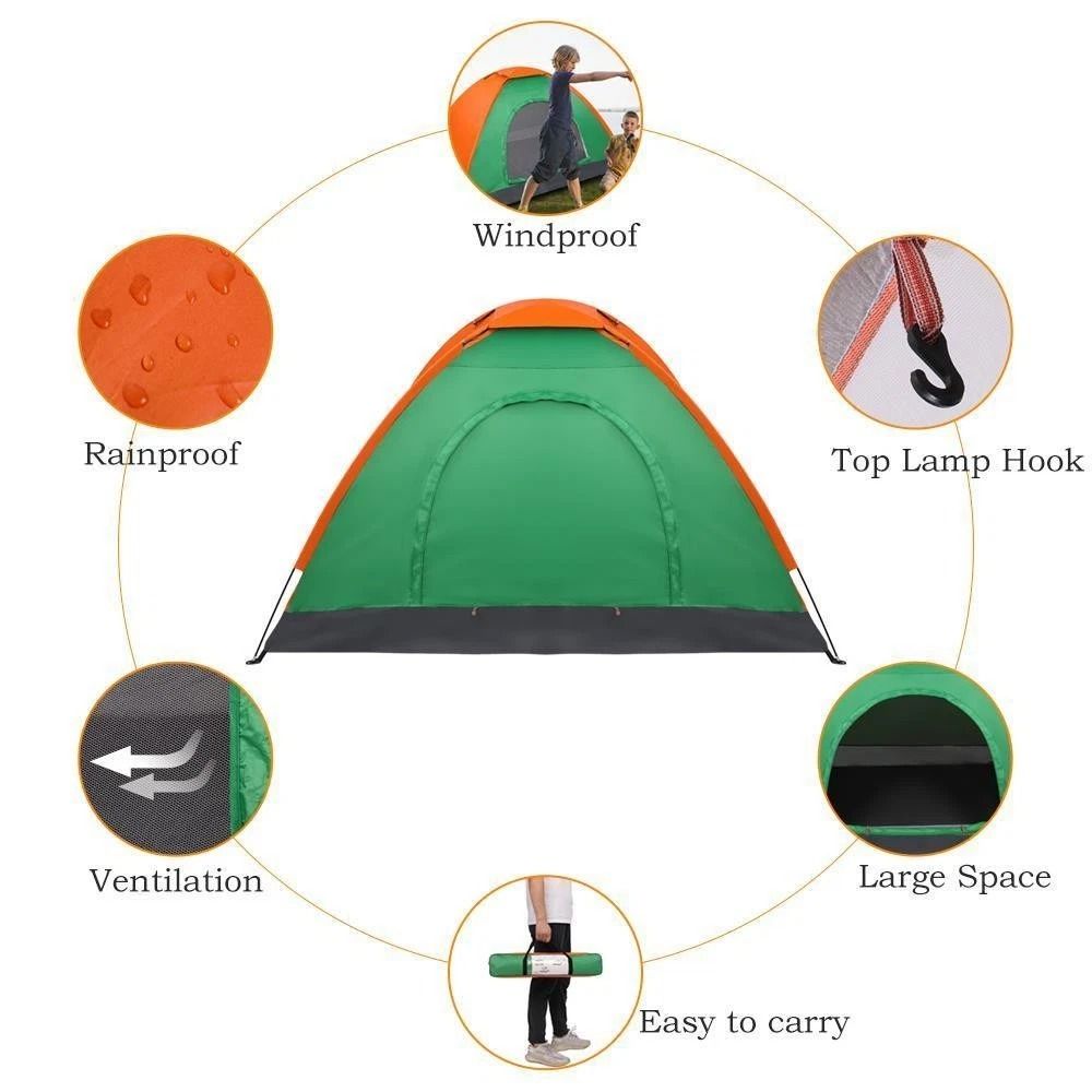 Folding 2 Person Family Tent Portable Waterproof Outdoor Camping With Carry Bag 3