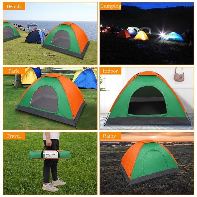 Folding 2 Person Family Tent Portable Waterproof Outdoor Camping With Carry Bag 5