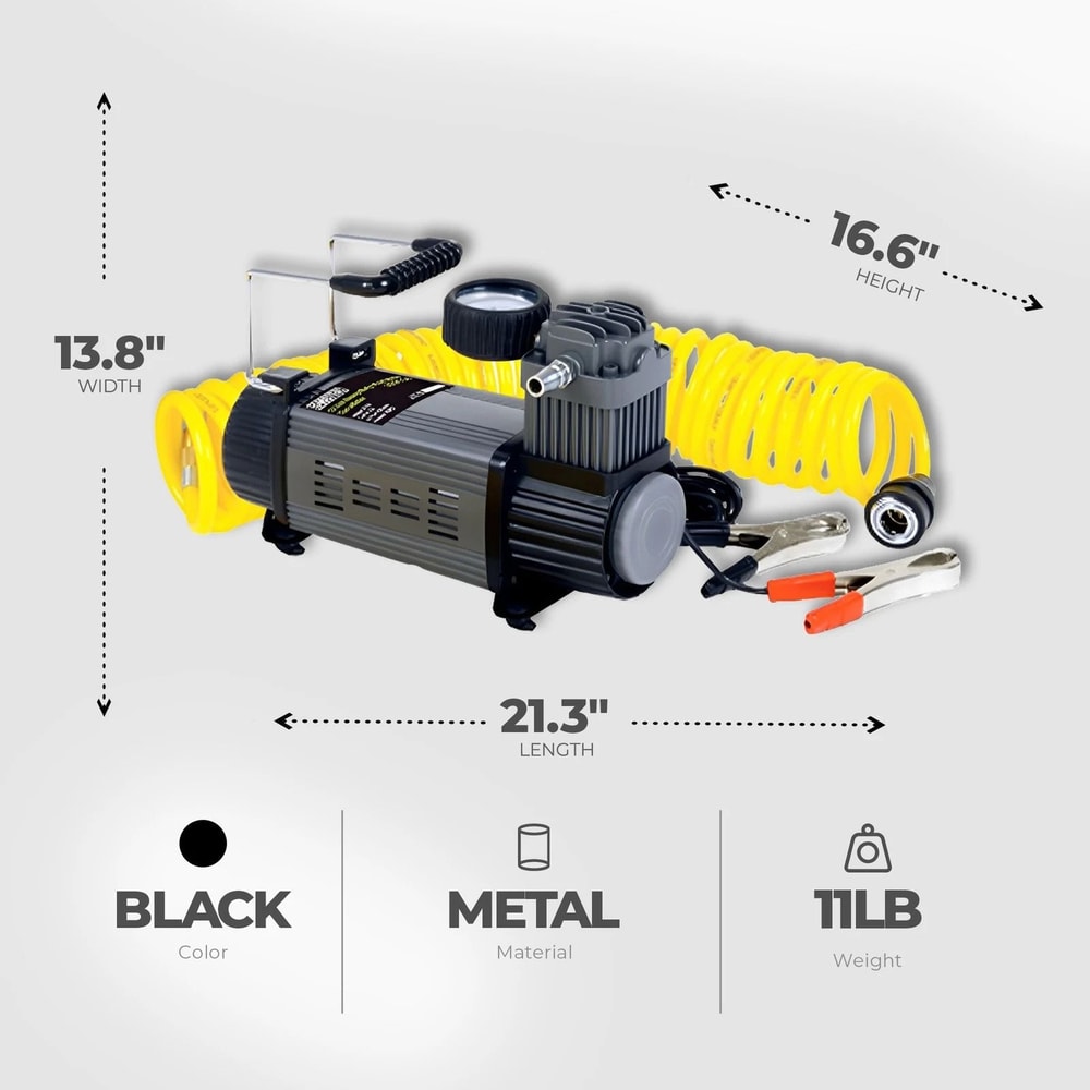 Master Mechanic Portable Tire Inflator With PSI Carry Bag Quick Reliable Air Pump For Tires 5