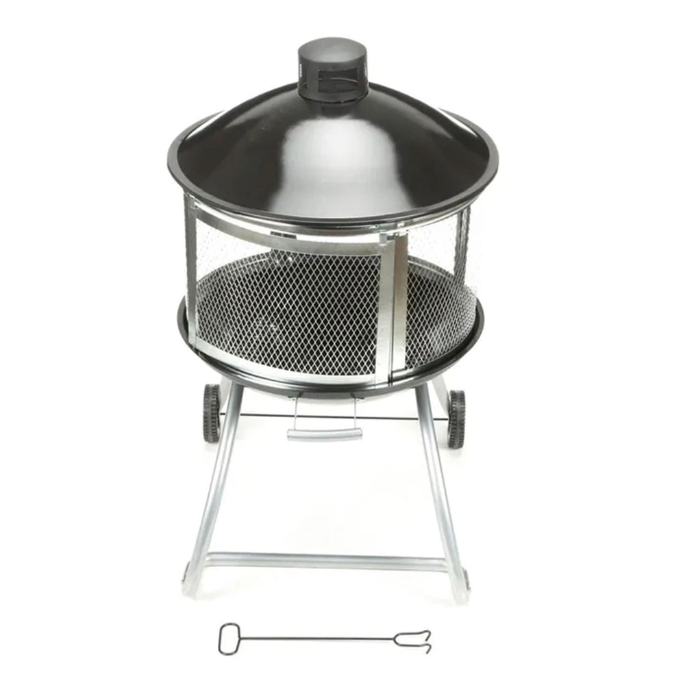 Four Seasons Courtyard Portable Fire Pit Outdoor Fireplace With Sliding Door 0