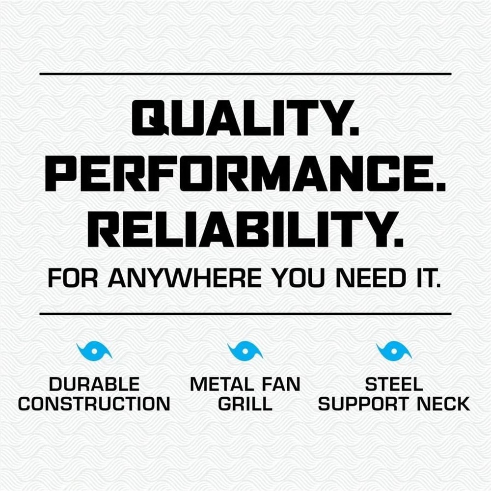 Hurricane Classic Wall Mounted Fan 3 Speed Oscillating White Quiet Cooling Solution 4