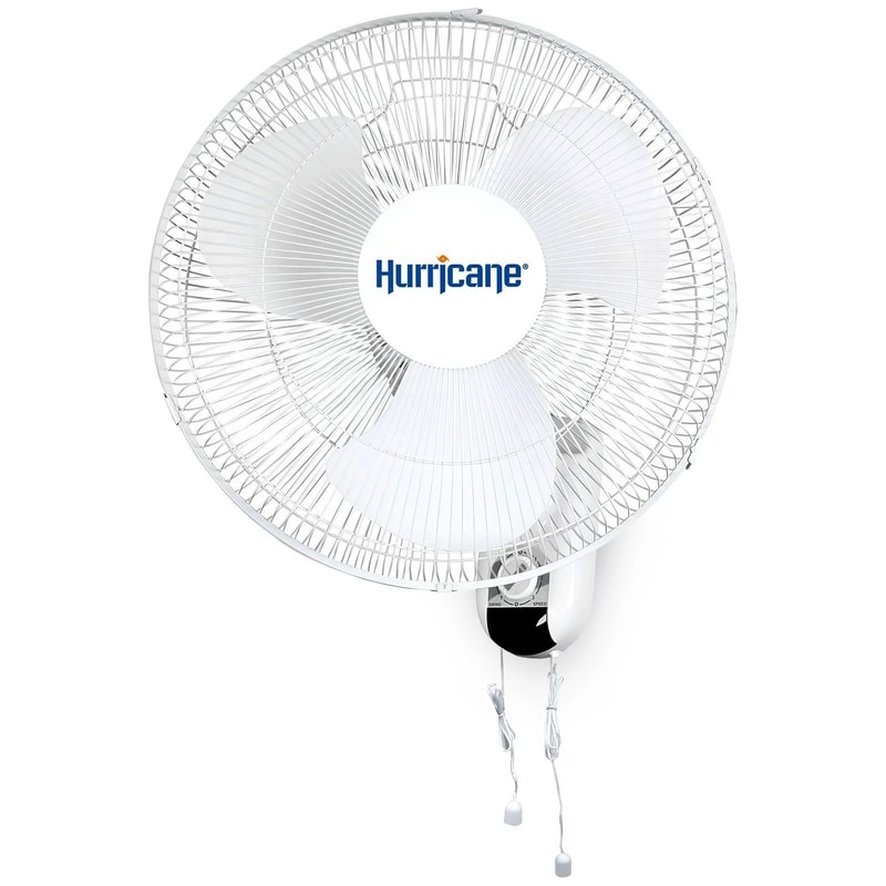 Hurricane Classic Wall Mounted Fan 3 Speed Oscillating White Quiet Cooling Solution 7