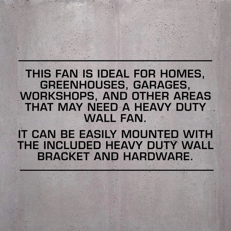 Hurricane Pro Series Metal Wall Mount Hydroponic Fan Heavy Duty Black 3