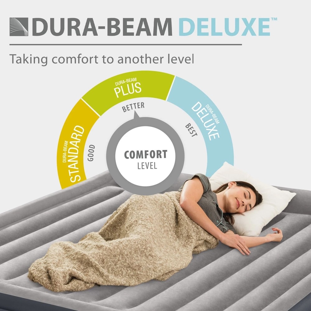 Intex Dura Beam Plus Deluxe Blow Up Air Mattress With BuiltIn Pump King 4