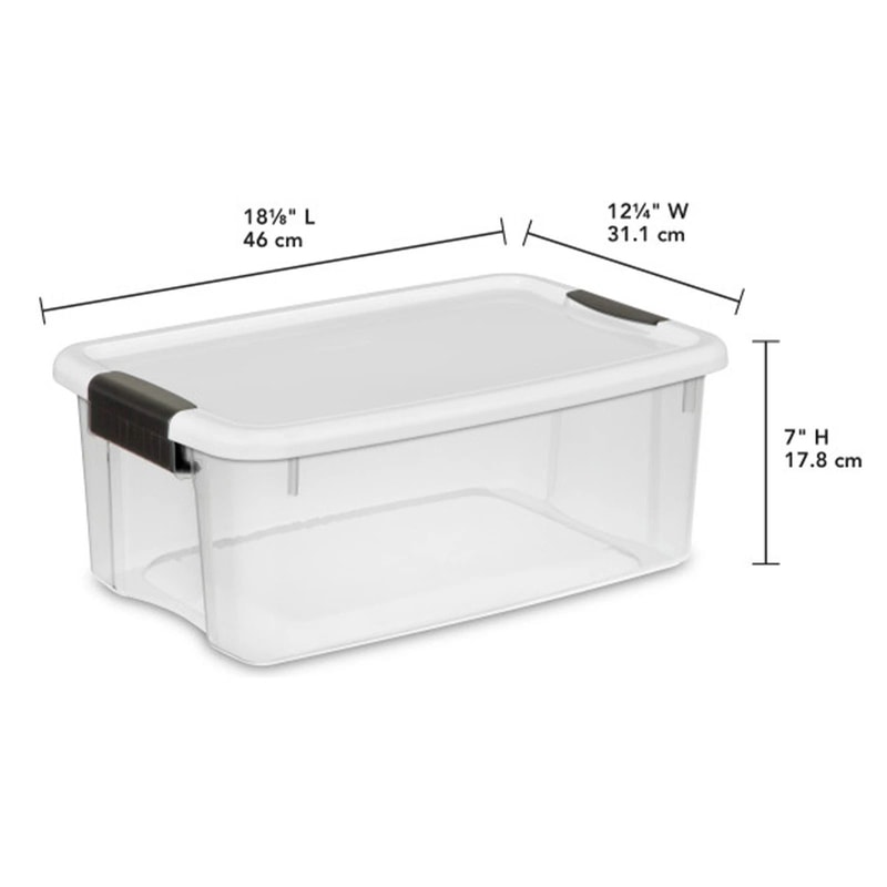 Sterilite Qt Clear Plastic Stackable Storage Bins With White Latch Lid 5
