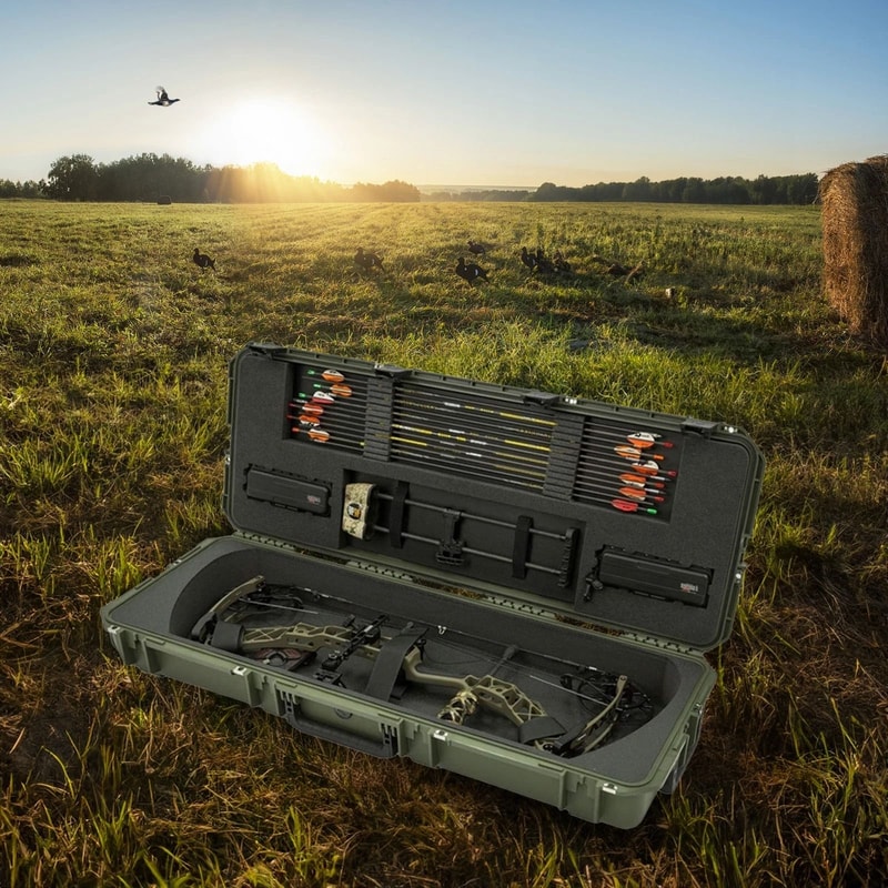 SKB ISeries Green Hard Exterior Parallel Limb Bow Case With Lock 6