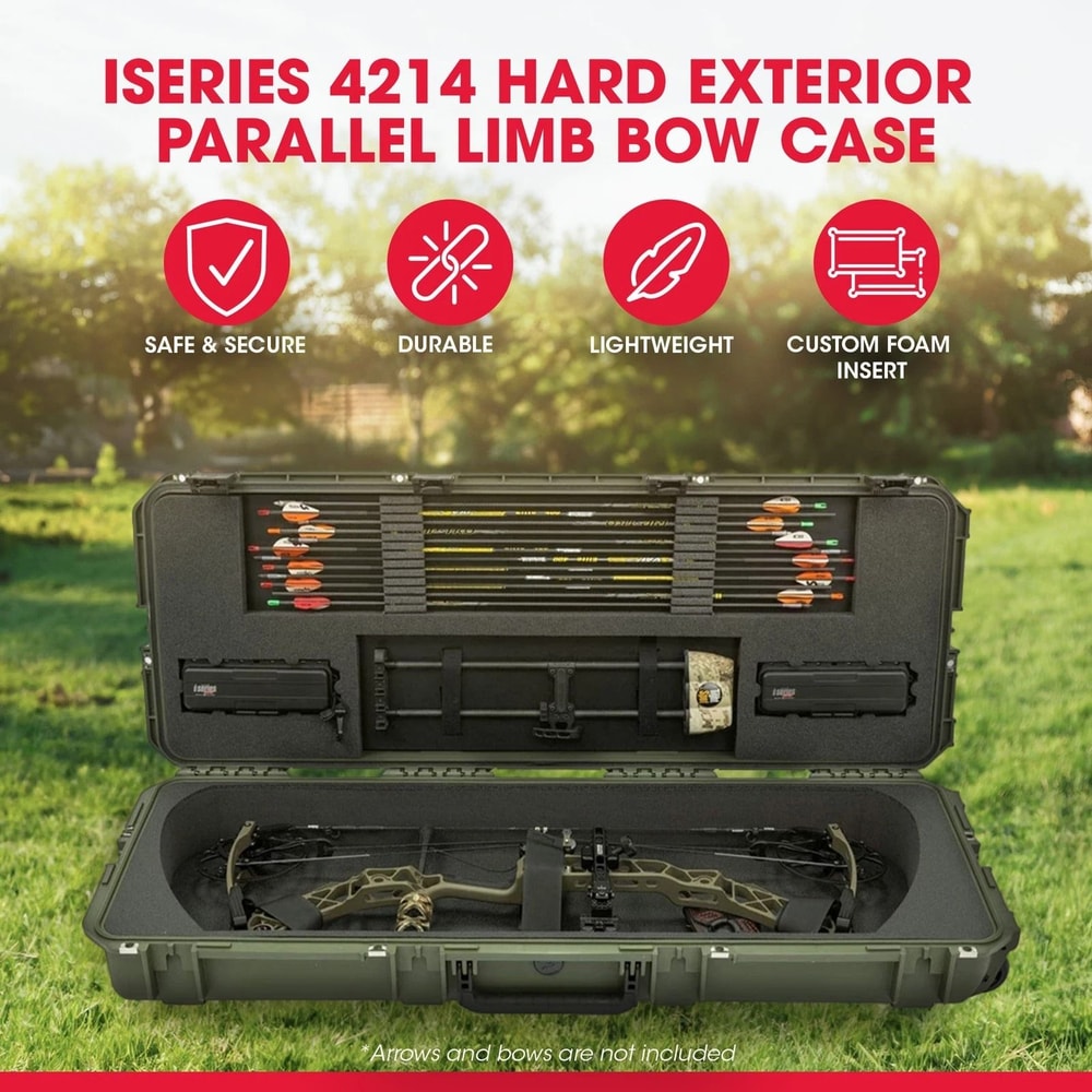 SKB ISeries Green Hard Exterior Parallel Limb Bow Case With Lock 8