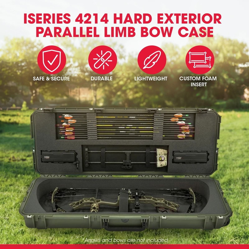 SKB ISeries Green Hard Exterior Parallel Limb Bow Case With Lock 8