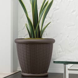 suncast willow decorative wicker patio planter pot