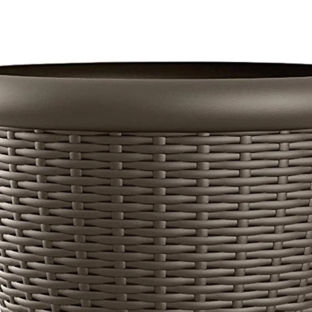 Suncast Willow Decorative Wicker Patio Planter Pot 4