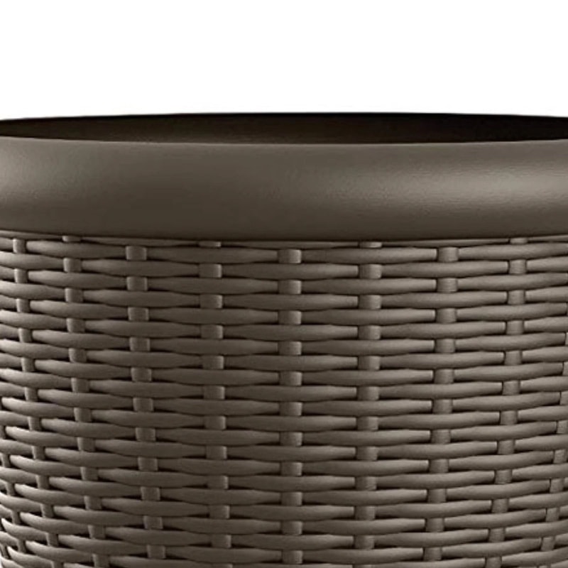 Suncast Willow Decorative Wicker Patio Planter Pot 4