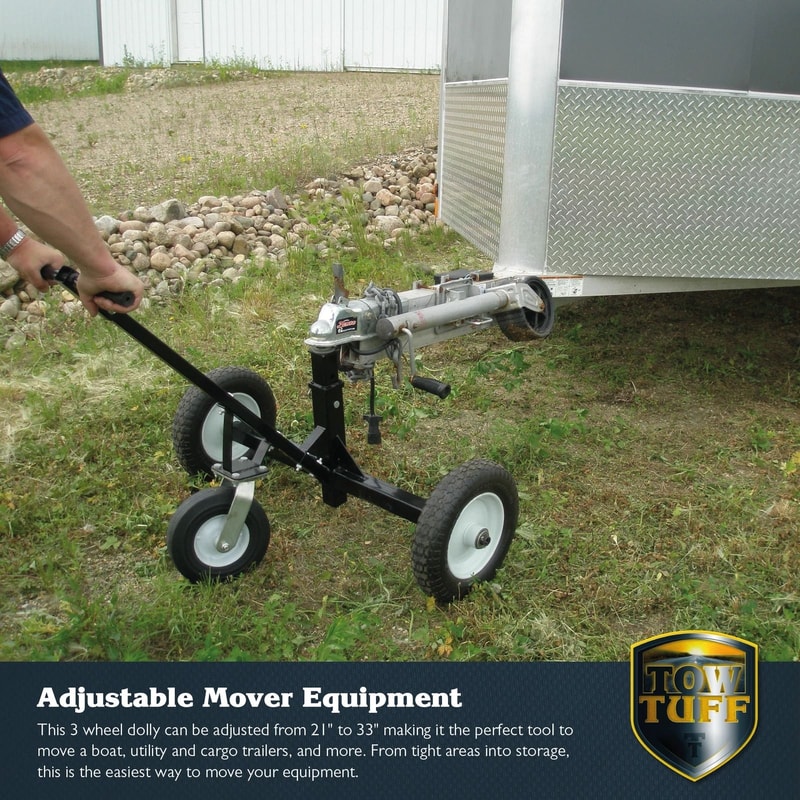 Tow Tuff Adjustable Steel Trailer Dolly With Caster Heavy Duty 5