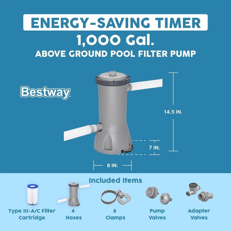 Bestway Flowclear Above Ground Pool Filter Pump Efficient Quiet Durable For Above Ground Pools 8