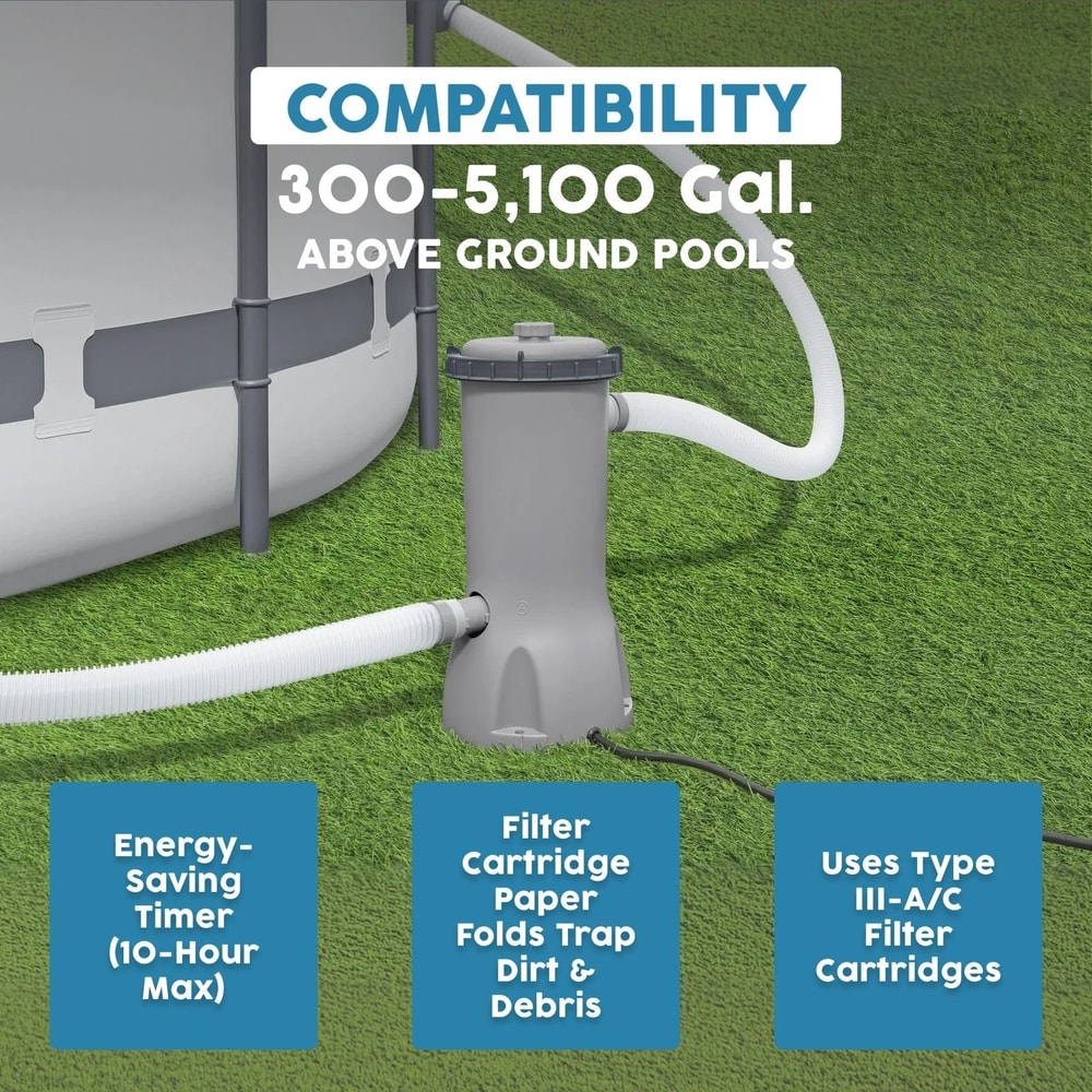 Bestway Flowclear Above Ground Pool Filter Pump Efficient Quiet Durable For Above Ground Pools 7