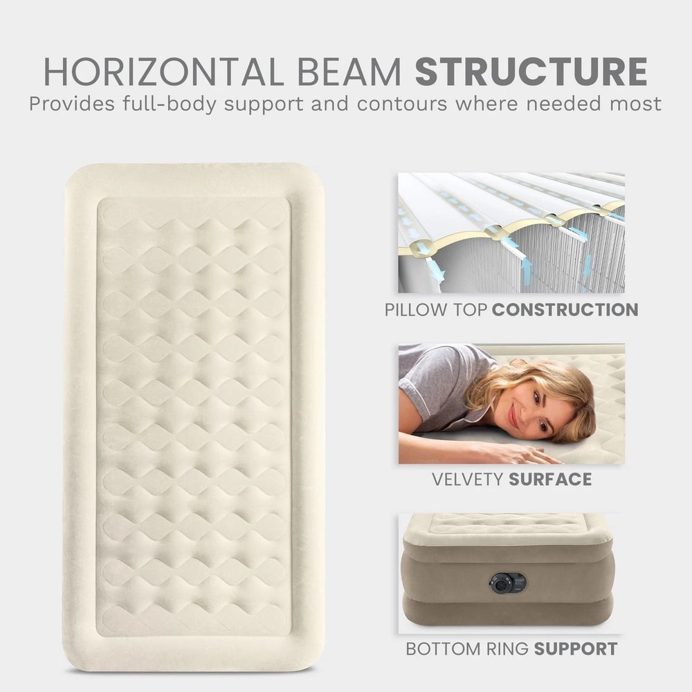 Dura Beam Deluxe Ultra Plush Twin Air Mattress With Builtin Pump 2