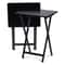 PJ Wood Folding TV Tray Collapsible Portable Snack Tables Black 4