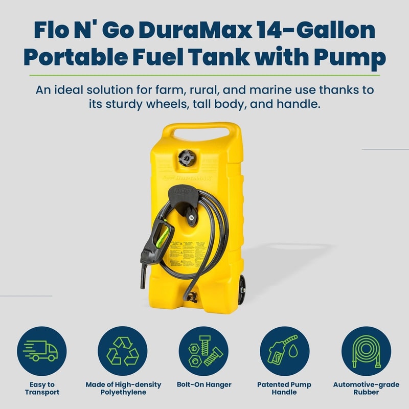 Scepter Flo N Go Duramax Diesel Fuel Tank With Pump Yellow 7