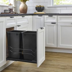 rev a shelf double pullout trash cans qt. with soft close compact & efficient kitchen waste solution