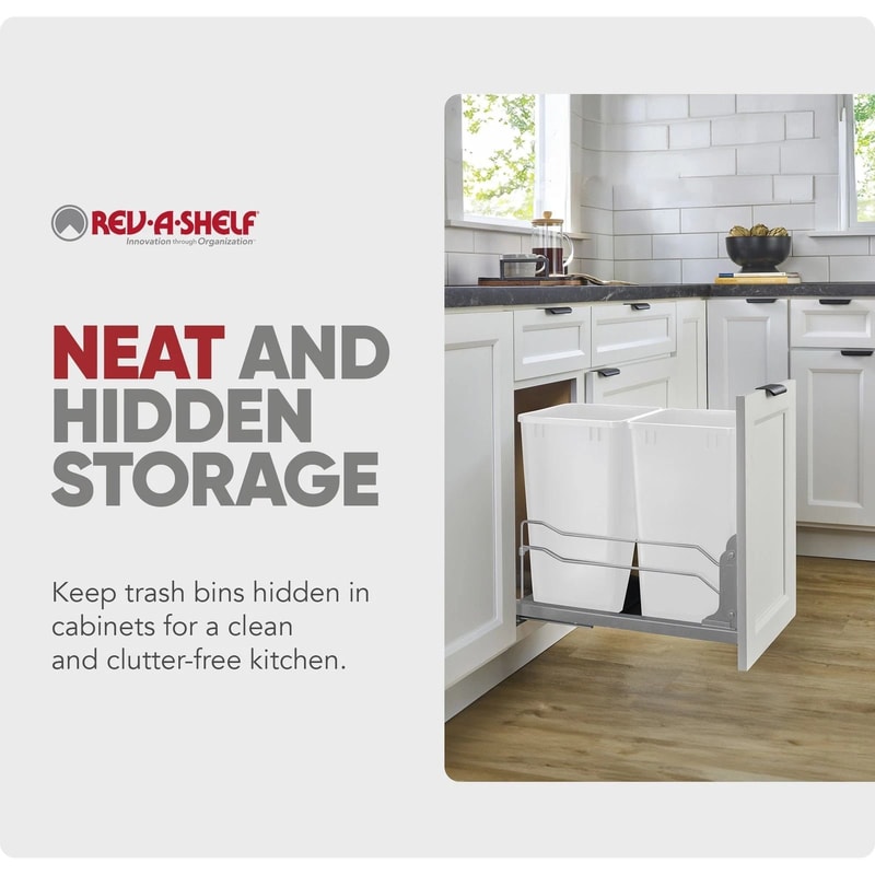 Rev A Shelf Double Pullout Trash Cans Qt With Soft Close Compact Efficient Kitchen Waste Solution 5