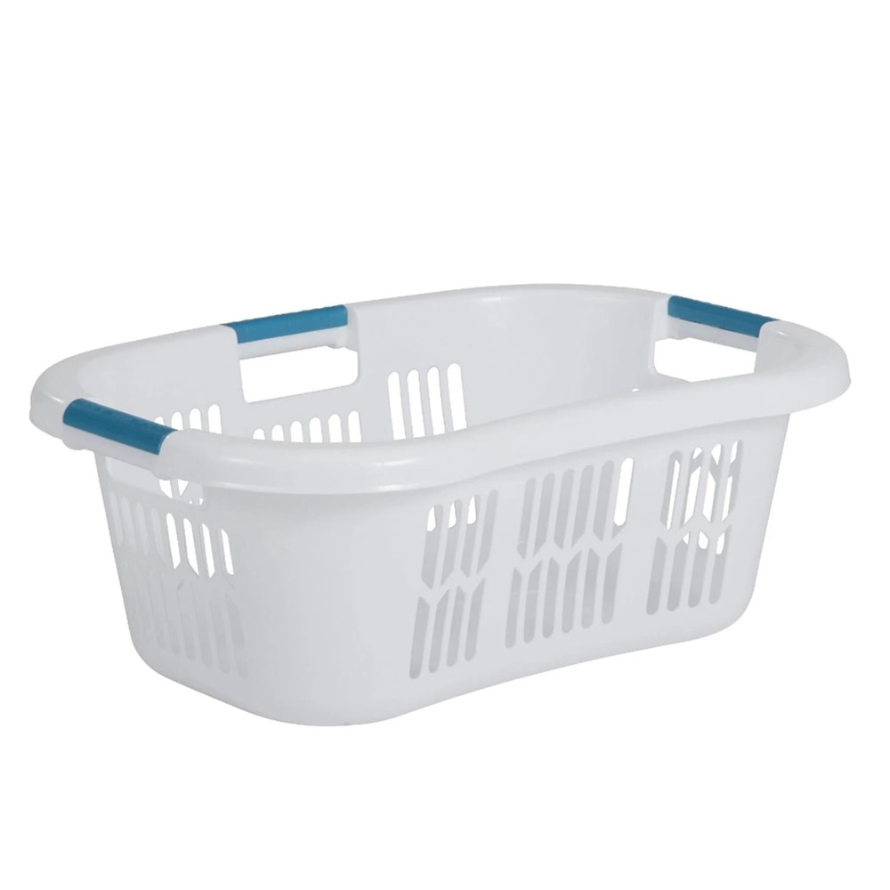 Rubbermaid Bushel Hip Hugger Portable Plastic Laundry Basket White Spacious Durable Storage Soluti 7