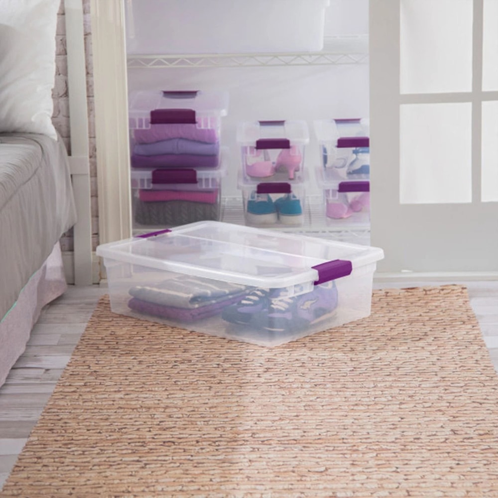 Sterilite Quart Clear Under Bed Storage Container Tote Latch Lid Stackable Durable Organize Your Ho 5