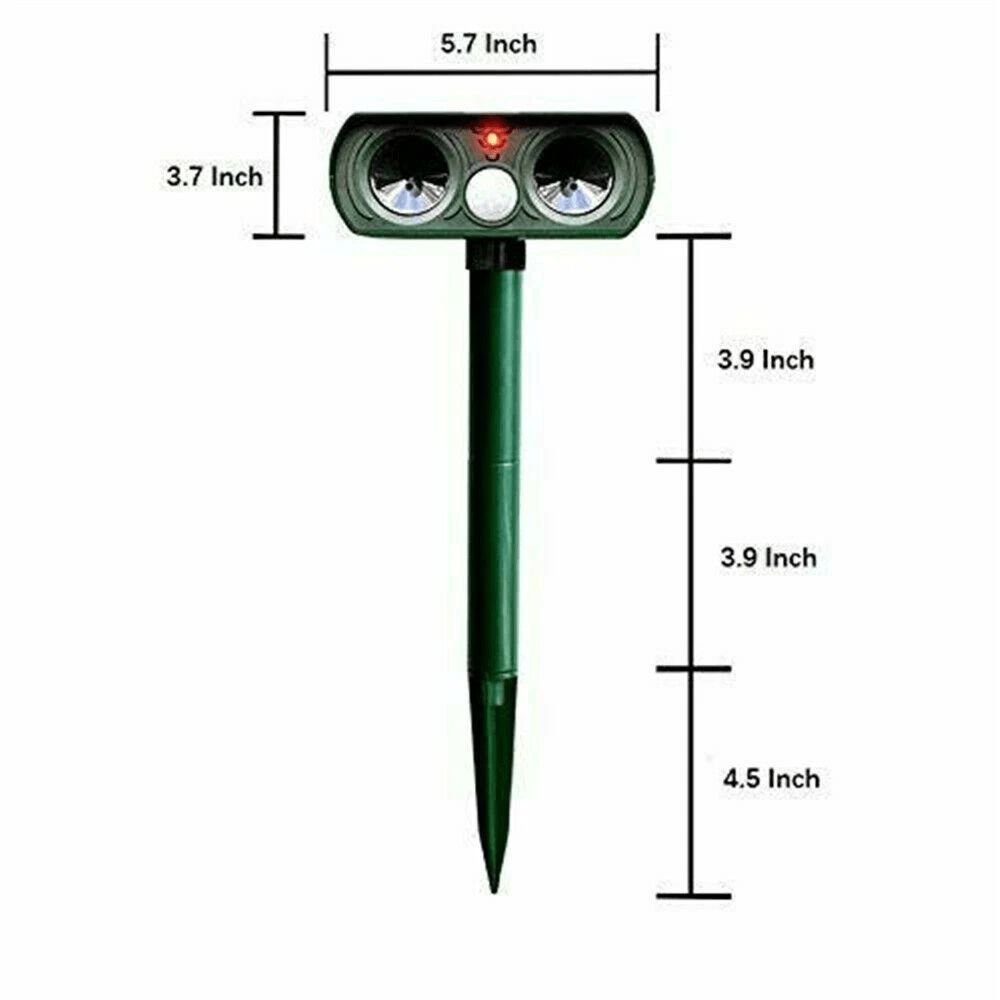 Ultrasonic Solar Powered Animal Repeller Outdoor Pest Control For Cats Mice Deer 5