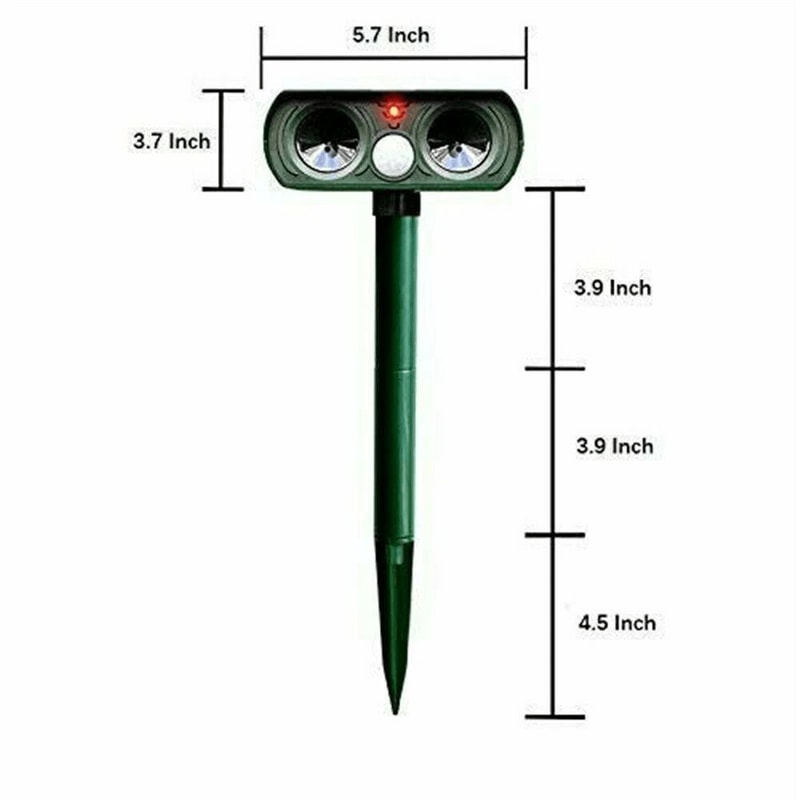 Ultrasonic Solar Powered Animal Repeller Outdoor Pest Control For Cats Mice Deer 5