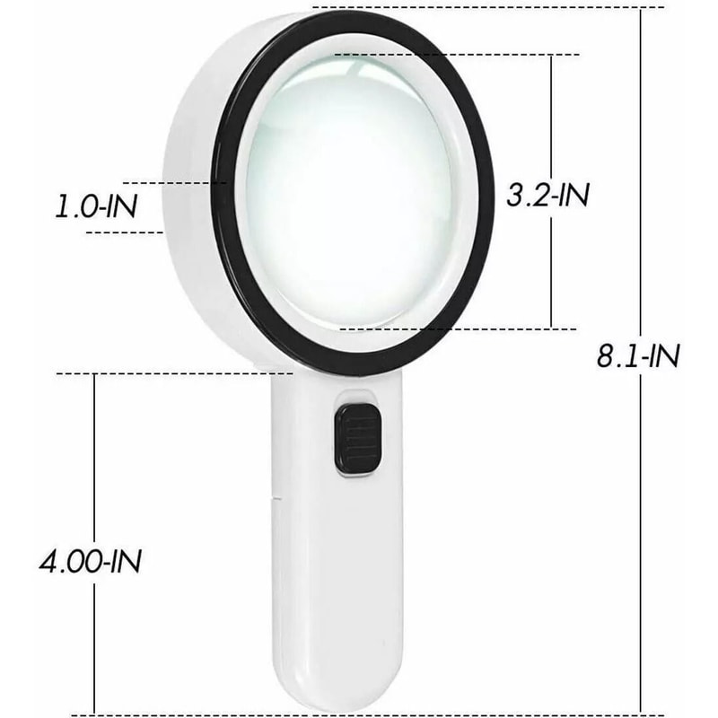 30X Jumbo Handheld Magnifying Glass With Bright LED Light Illuminated Magnifier Ideal For Reading A 2