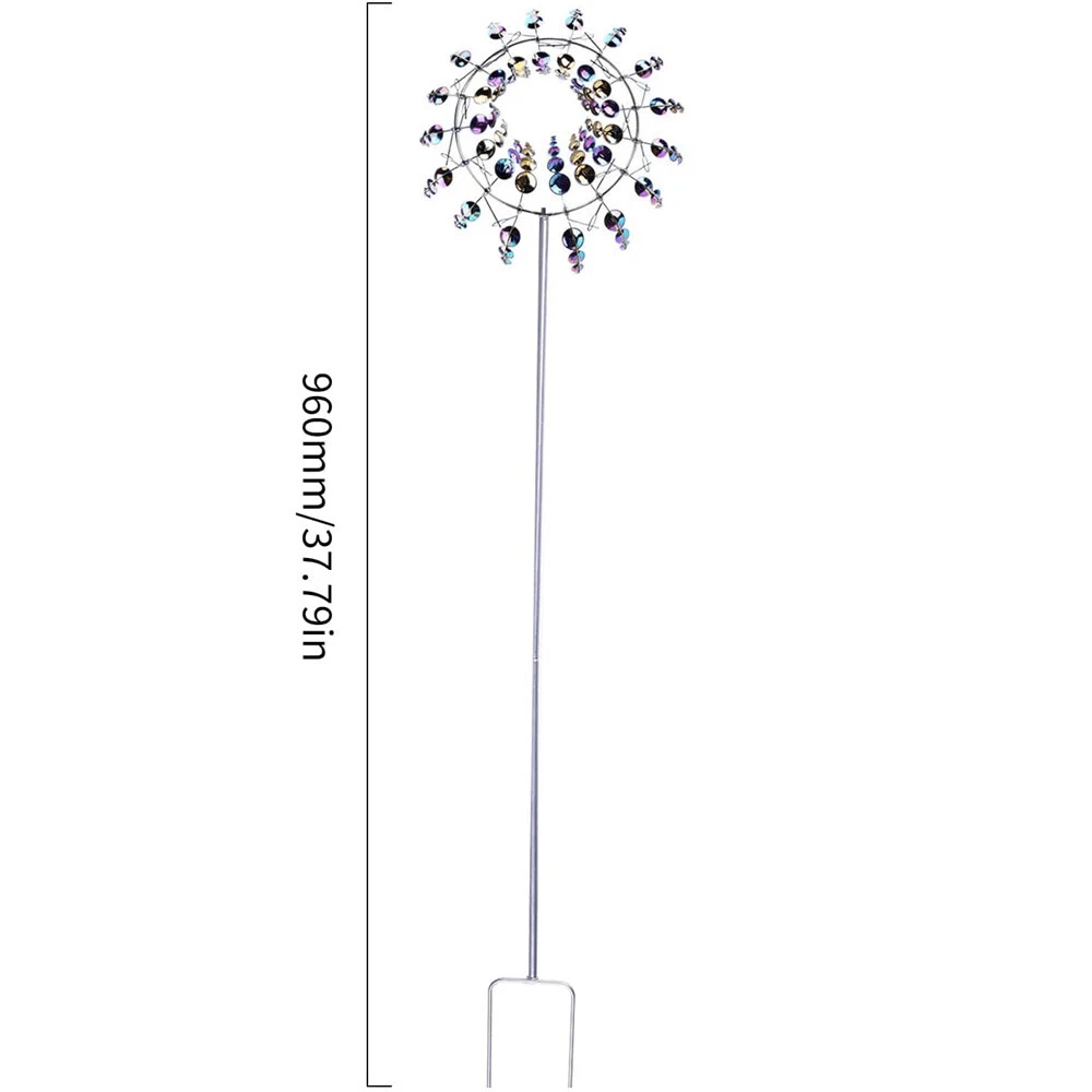 Magical Kinetic Windmill Spinner Garden Sculpture Metal Wind Powered Art For Outdoor Decor 2