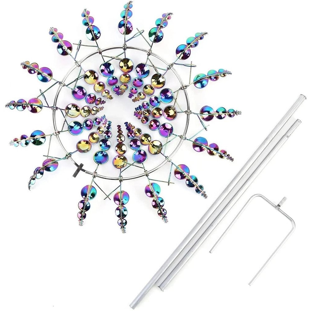 Magical Kinetic Windmill Spinner Garden Sculpture Metal Wind Powered Art For Outdoor Decor 3
