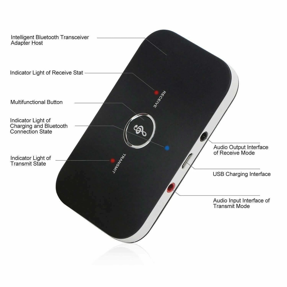 Bluetooth V4 Transmitter Receiver Wireless A2DP Audio Adapter Hub A6 5