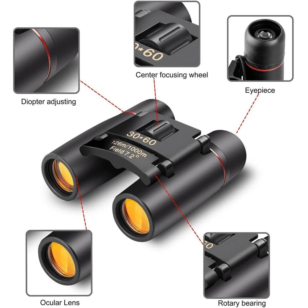 Compact Binoculars With Zoom Outdoor Travel Telescope For Hunting Birdwatching DayNight Use 5