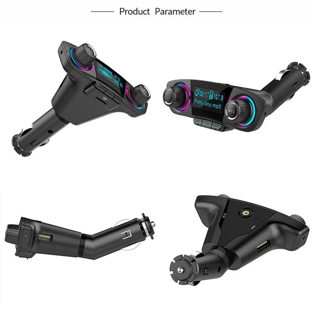 Bluetooth Car FM Transmitter MP3 Player With Hands Free Radio USB Charger AUX Port 3
