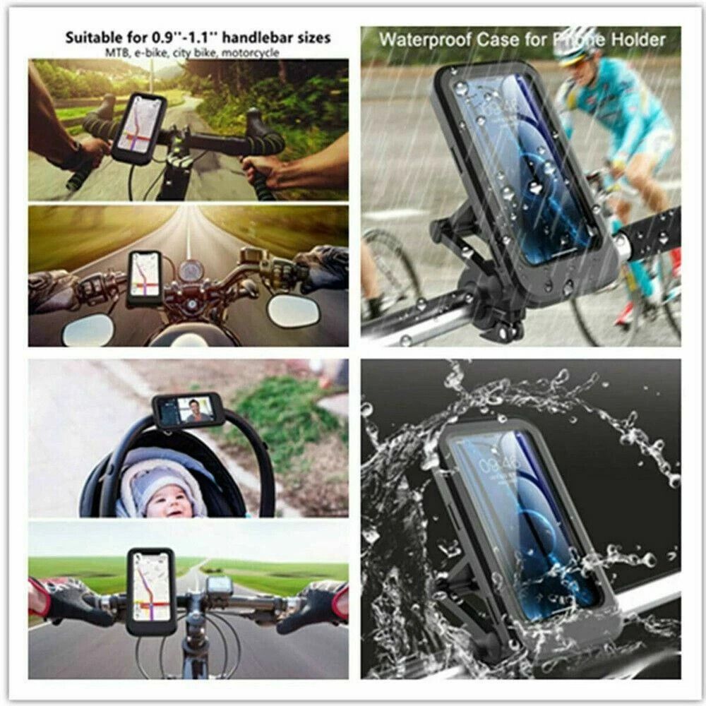 Motorcycle Handlebar Phone Mount With Waterproof Case For IPhone Samsung 1