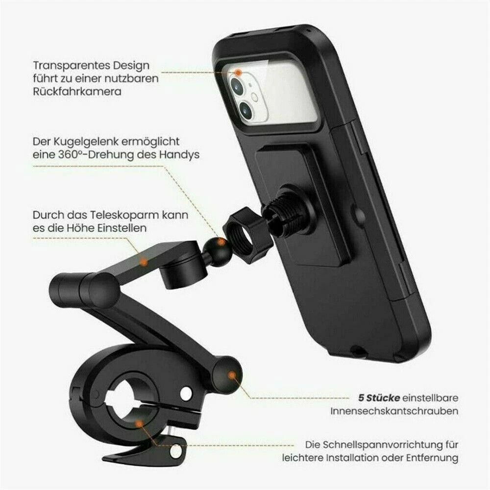 Motorcycle Handlebar Phone Mount With Waterproof Case For IPhone Samsung 6