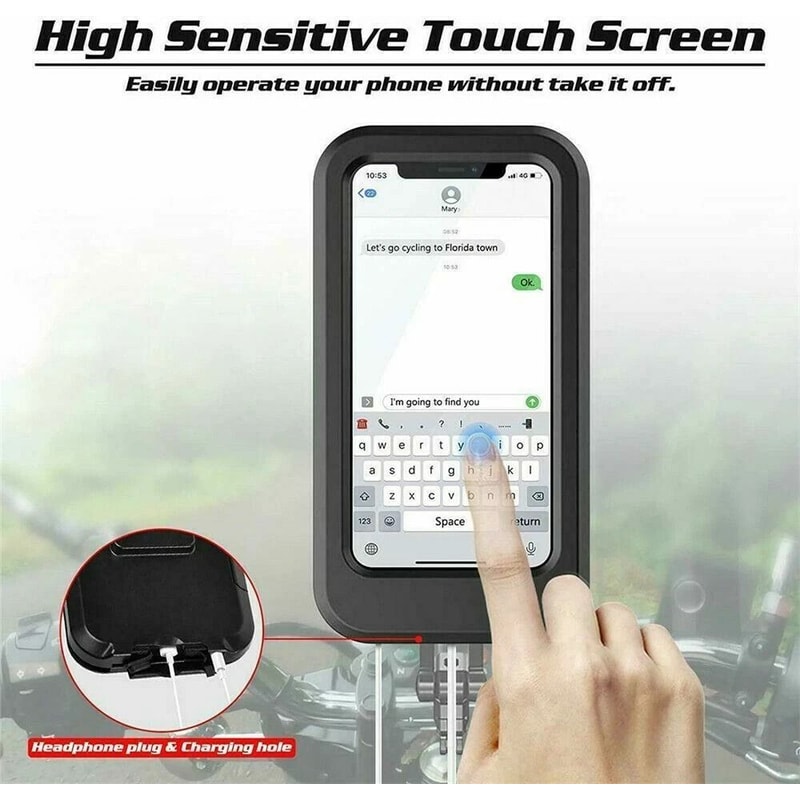 Motorcycle Handlebar Phone Mount With Waterproof Case For IPhone Samsung 7
