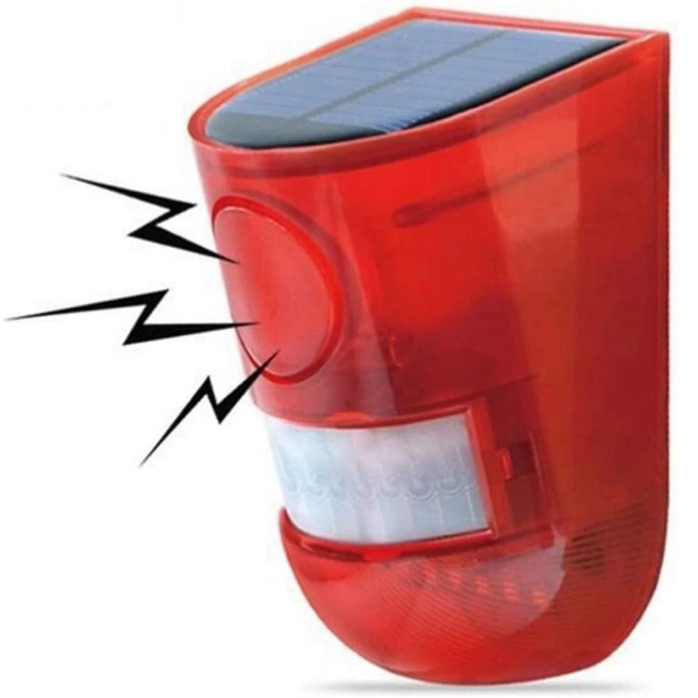 Solar Alarm LED Light Wireless Motion Sensor With Solar Strobe Light For Outdoor Security 0