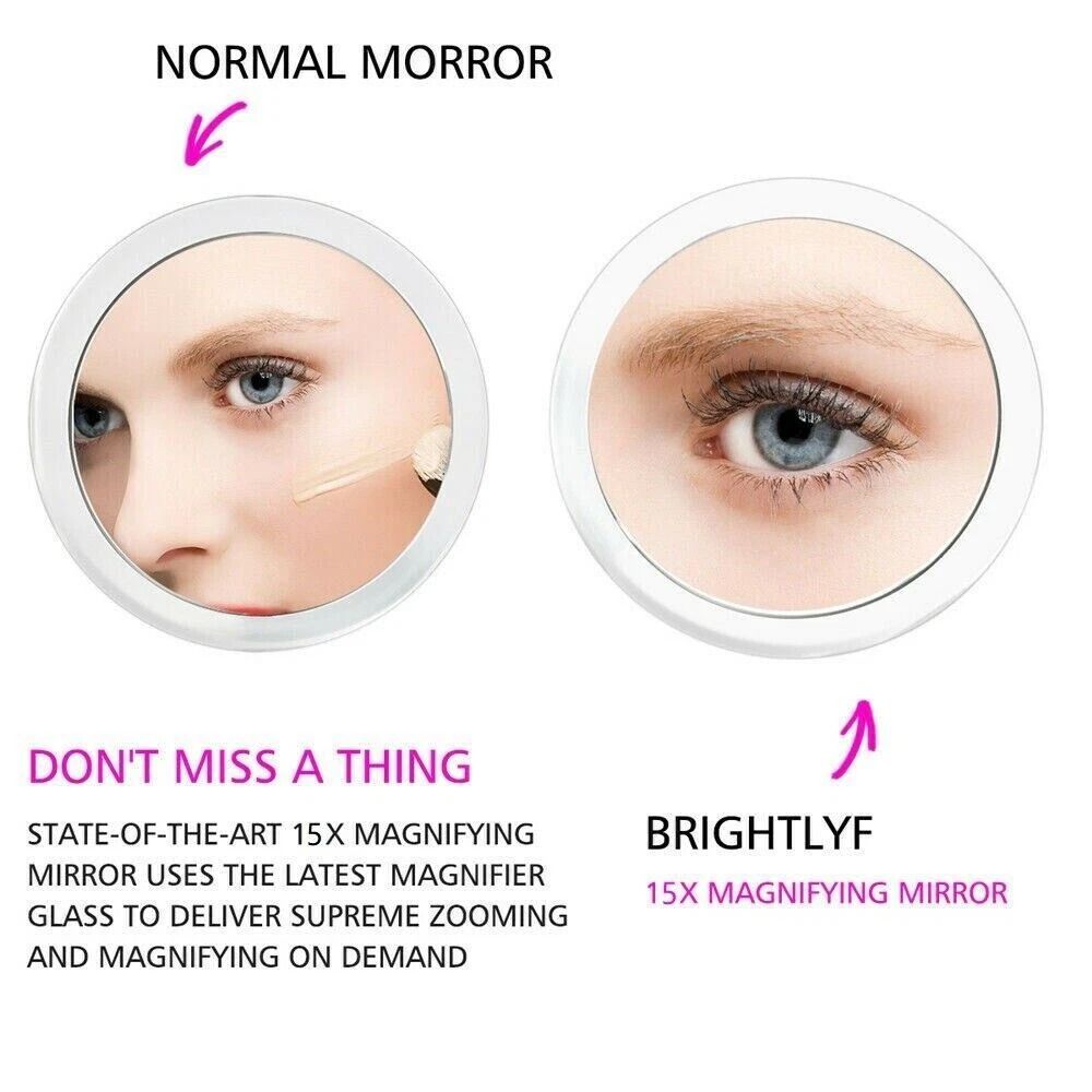 Magnifying Makeup Mirror With Suction Cup Mount Round Large View For Precise Detailing 6
