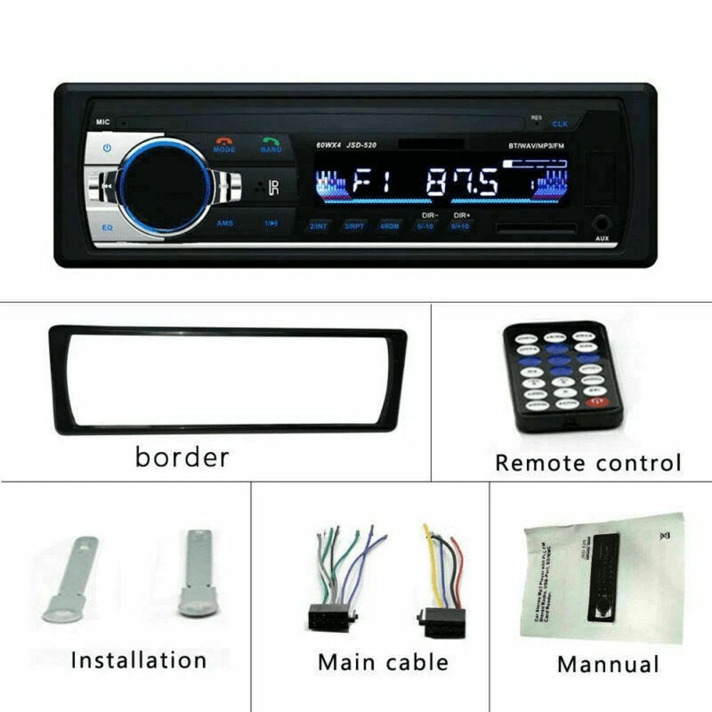 Bluetooth Car Stereo Audio Receiver With FM Input SD USB MP3 InDash Radio Player For Car 1