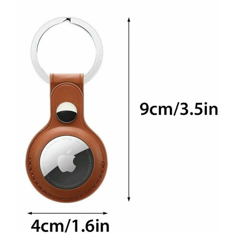 AirTag Leather Case Holder Keychain Sleeve Premium PU Leather Durable Protection Compatible With Ap 3
