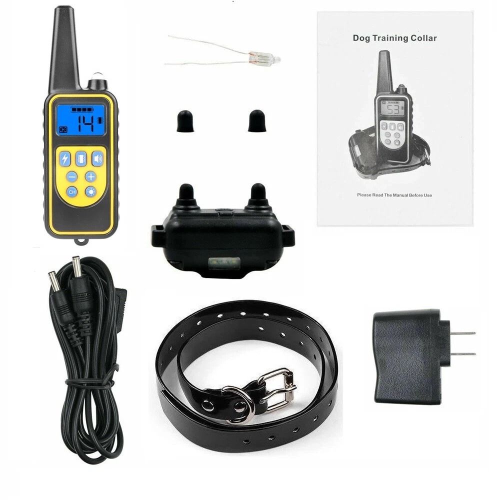 Rechargeable Dog Shock Training Collar With Remote Waterproof Yards Range 7