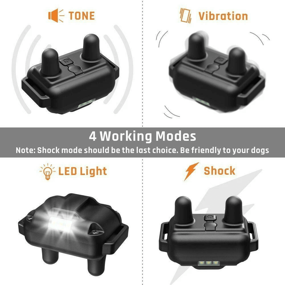 Rechargeable Dog Shock Training Collar With Remote Waterproof Yards Range 5