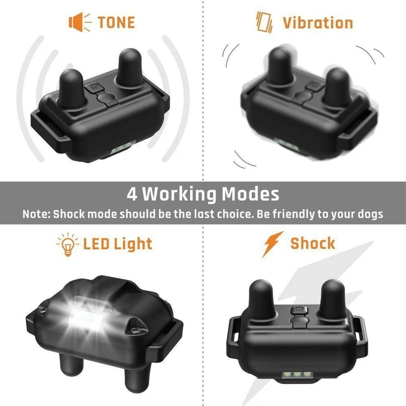Rechargeable Dog Shock Training Collar With Remote Waterproof Yards Range 5