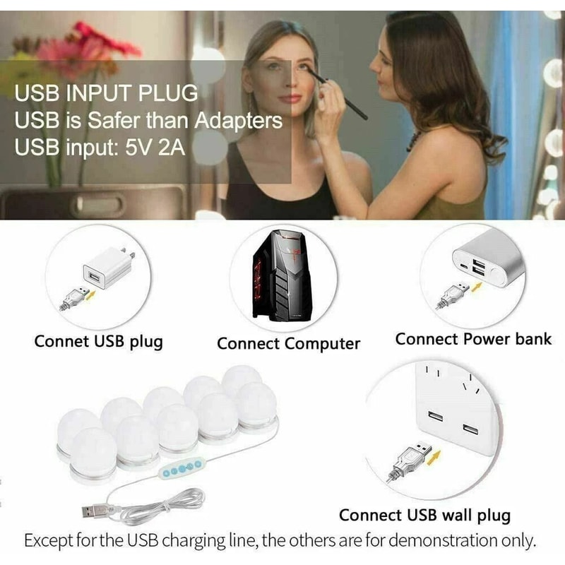 Hollywood Style Makeup Mirror Light Kit Dimmable LED Bulbs For Vanity Perfect For Beauty And Groomi 3