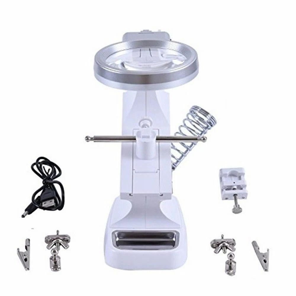 Third Hand Soldering Iron Stand Holder With Magnifier Helping Station Tool For Precision Work 8