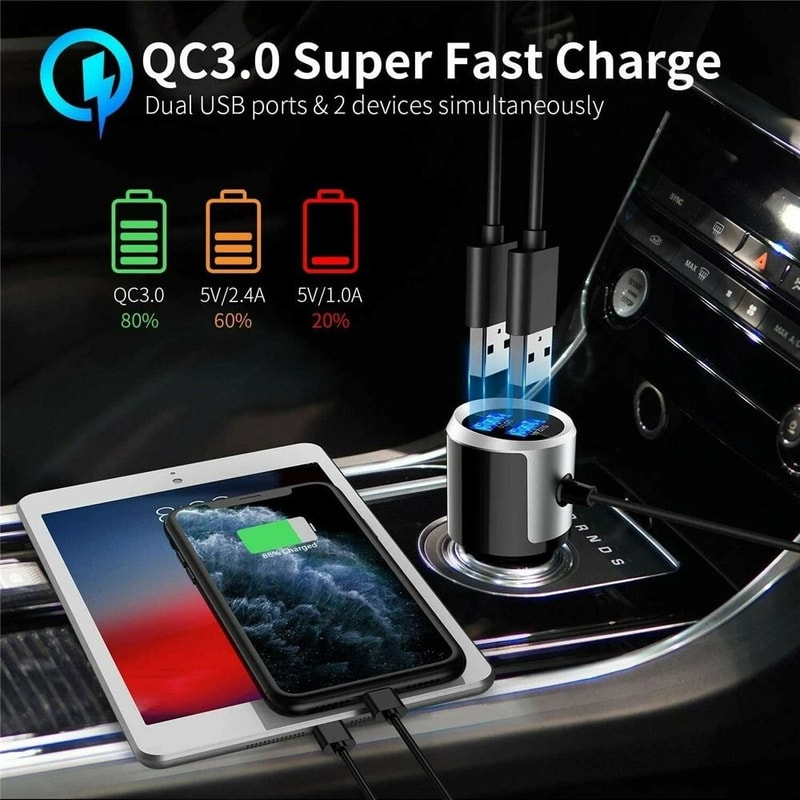 Handsfree Wireless Bluetooth FM Transmitter Car Kit With USB Charger And MP3 Player Function 8