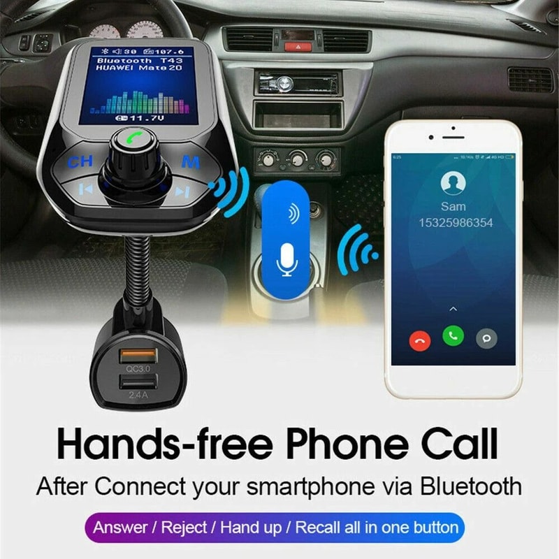 Bluetooth Car FM Transmitter With MP3 Player USB Charger Hands Free Radio Adapter Kit For Car Audi 6