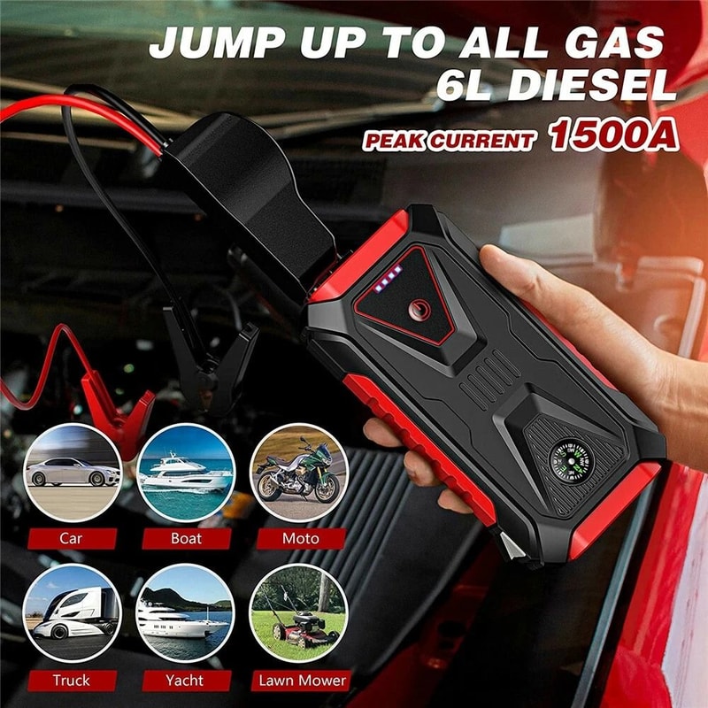 Car Jump Starter Portable Power Bank HighmCapacity Jump Starter For Cars With USB Charging And LED 3